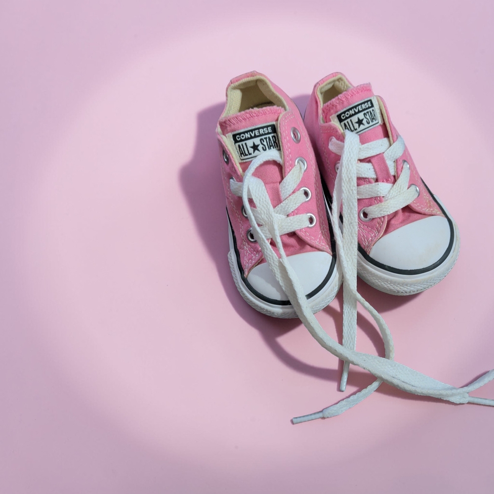 Converse Pink and White Sneakers